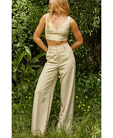 Crescent Women's Jasmine Pleated Trouser Pants