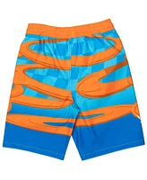 Hot Wheels Toddler Boys Upf 50+ Pullover Rash Guard and Swim Trunks Outfit Set to