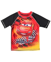 Cars Toddler Boys Disney Pixar Lightning McQueen Rash Guard and Swim Trunks Outfit Set