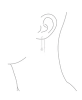Bling Jewelry Tiny World Peace Sign Dangle Earrings Lightweight Long Flat Chain Threader Sterling Silver