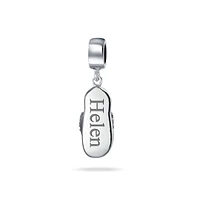 Bling Jewelry Vacation Flip Flop Sandal Cz Cubic Zirconia Dangle Travel Charm Bead Sterling Silver