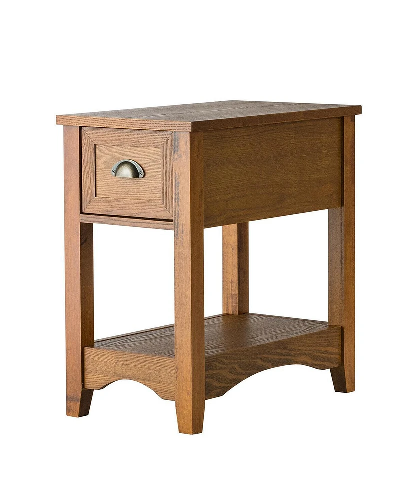 Contemporary Chair Side End Table Compact Table with Drawer Nightstand