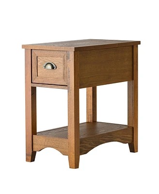 Contemporary Chair Side End Table Compact Table with Drawer Nightstand