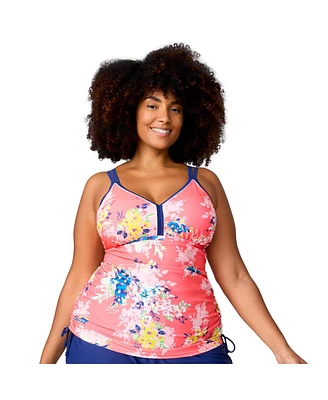 Free Country Plus Double Strap Tankini Top