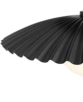Rosa 11 1/2" Wide Matte Black and Gold Led Ceiling Light - Franklin Iron Works
