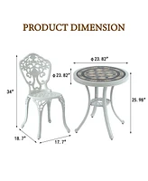 Patio Bistro Set of 3 Outdoor Bistro Set Outdoor Dining Table Outdoor Dining Chair Patio Table and Chair Patio Furniture for Patio Garden Park Backyar
