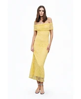 Nocturne Women's Off-The-Shoulder Lace Detailed Maxi Dress