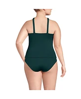 Lands' End Plus Criss Cross Halter Tankini Top