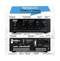Pyle 60W Power Amplifier with Bluetooth, Fm Radio & Usb - PCM30A