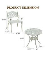 5-Piece Cast Aluminum Outdoor Furniture Patio Dining Set Patio Table with Umbrella Hole Patio Dining Chairs in