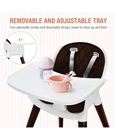 3-In-1 Adjustable Baby High Chair with Soft Seat Cushion for Toddlers