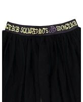 SpongeBob SquarePants Toddler Girls Cropped Boxy Drop Shoulder T-Shirt and Mesh Tulle Skort