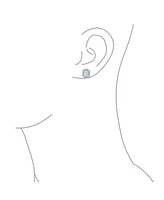 Bling Jewelry Estate Style Jewelry Oval Created Opal Crown Baguette Halo Cz Stud Earrings .925 Sterling Silver 12MM