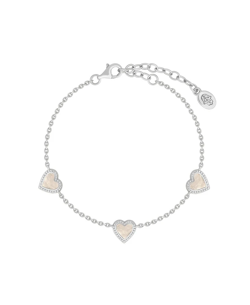 Joyful Connections Mother of Pearl Silver Heart Bracelet
