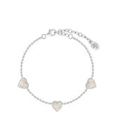 Joyful Connections Mother of Pearl Silver Heart Bracelet
