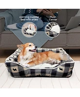 Details Microsuede Pet Bed, Dog Beds for Small Dogs and Cats, Black