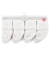 Luvable Friends Baby Boys Unisex Newborn Terry Socks, White 16-Piece, 0-6 Months