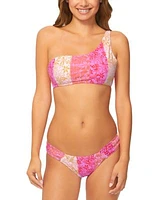 Raisins Juniors Shine On Convertible One Shoulder Bikini Top Sunday Ruched Side Bikini Bottoms
