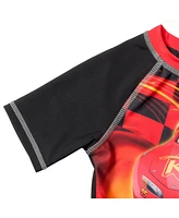 Cars Toddler Boys Disney Pixar Lightning McQueen Rash Guard and Swim Trunks Outfit Set