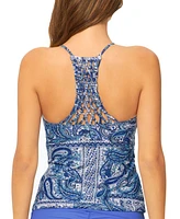 Raisins Juniors' Printed Macrame-Back Tankini