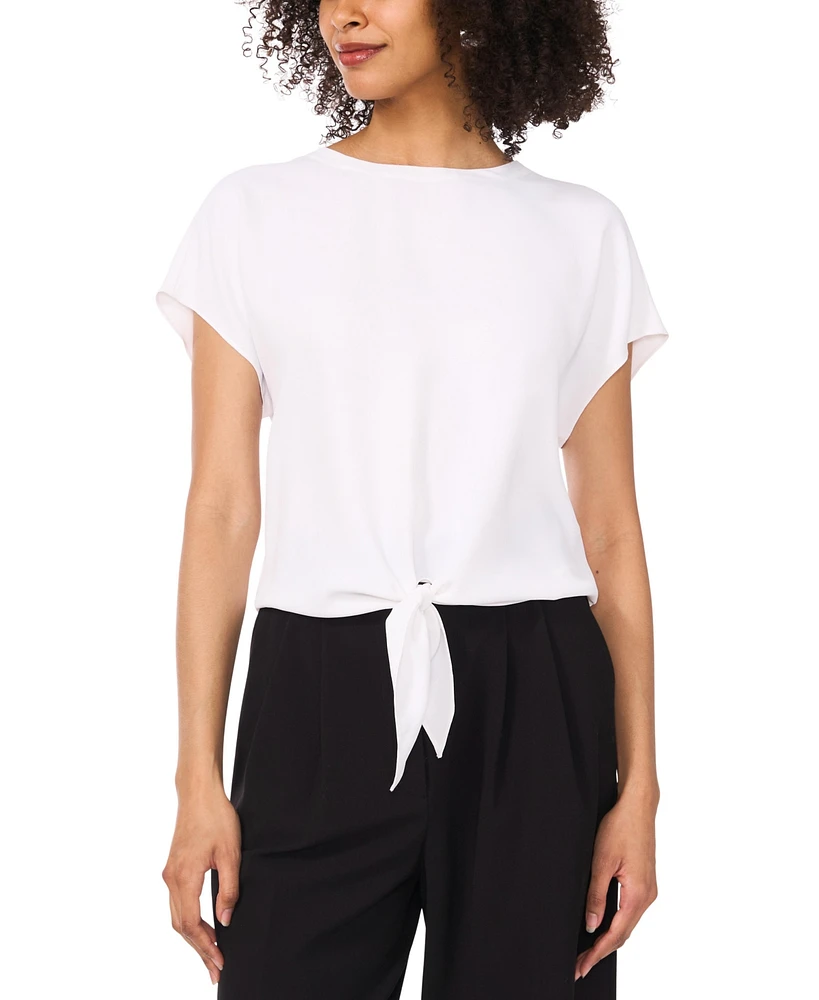 Vince Camuto Women's Short-Sleeve Tie-Hem Top