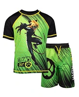 Miraculous Boys Cat Noir Rash Guard and Swim Trunks Outfit Set