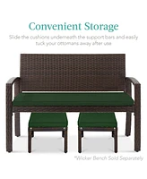Best Choice Products Set of 2 Multipurpose Patio Wicker Ottomans w/ Removable Cushions