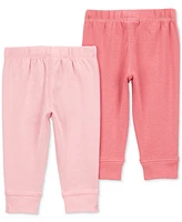 Carter's Baby Girls Cotton Pull-On Pants, 2 Pack