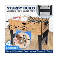 SereneLife 42" 6-in-1 Multi-Game Table - Pool, Air Hockey, Foosball, Basketball, Table Tennis & Dining Table