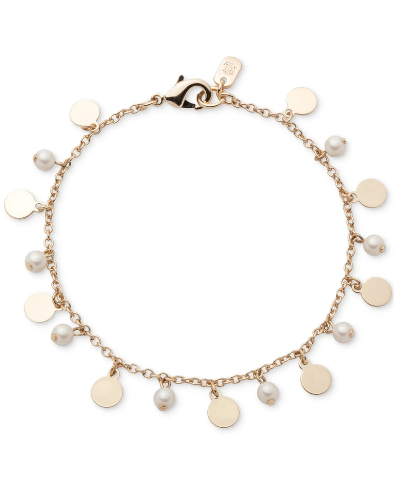 Lauren Ralph Lauren Gold-Tone Imitation Pearl Shaky Flex Bracelet