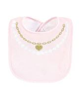 Hudson Baby Infant Girl Cotton Terry Drooler Bibs with Fiber Filling, My Mama, One Size