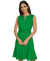 Calvin Klein Women's Sleeveless Belted Sheath Dress