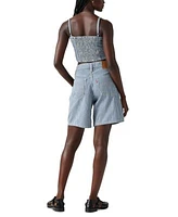 Levis Womens Jadine Denim Tank Top Cotton High Rise Baggy Shorts