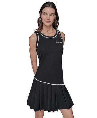 Karl Lagerfeld Paris Women's Sleeveless Pleated Minidress