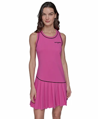 Karl Lagerfeld Paris Women's Sleeveless Pleated Minidress