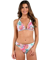 La Blanca Womens Riveria Resort Reversible Halter Bikini Top Hipster Bikini Bottoms