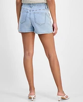 Bar Iii Women's Rhinestone-Pocket Denim Shorts, Exclusively at Macy's