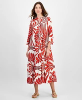 T Tahari Women's Printed Tiered Shift Dress