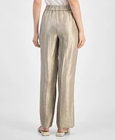 Kasper Women's Shimmer Twill Pull-On Wide-Leg Pants, Regular & Petite Sizes