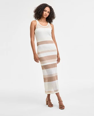 Bar Iii Women's Striped Crochet Tank Dress, Exclusively at Macy's