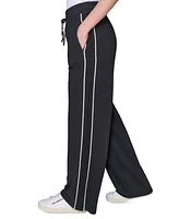 Karl Lagerfeld Paris Women's Mesh-Trim Wide-Leg Pants