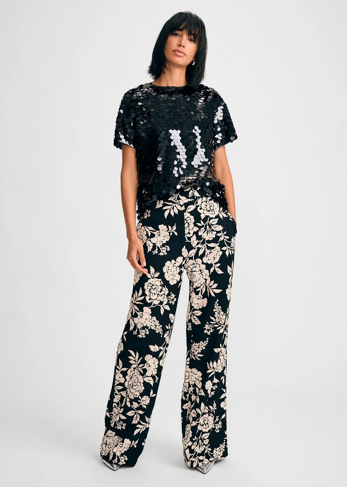 Isaac Mizrahi Women's Paillette Sequin Tee