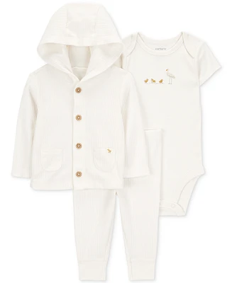 Carter's Baby Chick Little Hooded Cardigan, Bodysuit & Pants, 3 Piece Set