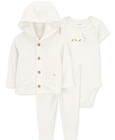 Carter's Baby Chick Little Hooded Cardigan, Bodysuit & Pants, 3 Piece Set