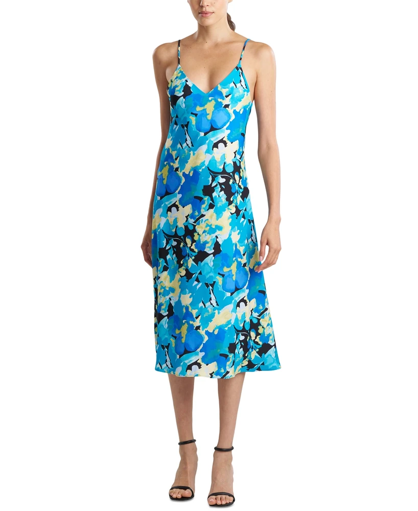 Natori Women's Floral-Print Sleeveless V-Neck Midi Dress