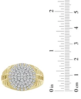 Men's Diamond Sunburst Link Textured Ring (1 ct. t.w.) in 10k Gold
