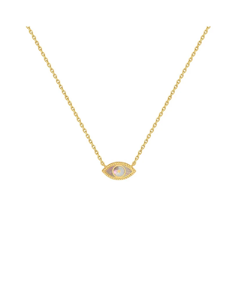 Glowing Energy Evil Eye Mother of Pearl Necklace