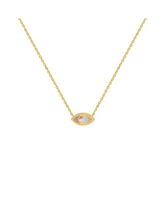 Glowing Energy Evil Eye Mother of Pearl Necklace