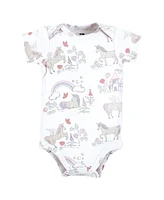 Hudson Baby Girls Cotton Bodysuits, Unicorn Dream World
