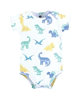 Hudson Baby Boys Cotton Bodysuits, Family Dino, 9-12 Months